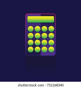 Calculator icon. logo. Symbols. web. vector illustration. Eps 10. on blue background