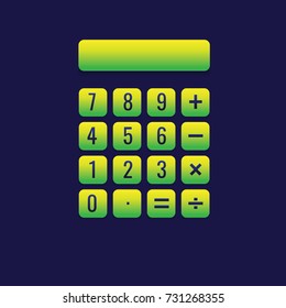 Calculator icon. logo. Symbols. web. vector illustration. Eps 10. on blue background