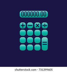 Calculator icon. logo or Symbols  for web vector illustration. Eps 10. on blue background