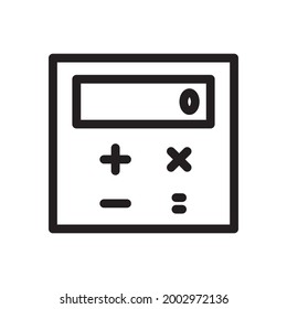 icono de la calculadora o ilustración vectorial del logotipo del símbolo de signo aislado, ilustración vectorial con contorno negro de alta calidad.