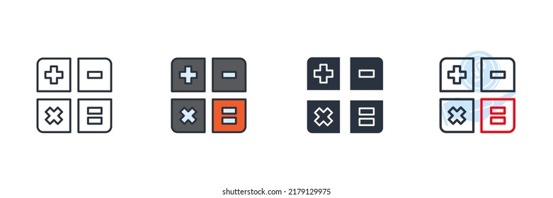 calculator icon logo vector illustration. mathematics symbol template for graphic and web design collection