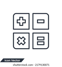 ilustración vectorial del logotipo del icono de la calculadora. plantilla de símbolo matemático para colección de diseño gráfico y web