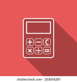 calculator icon with long shadow