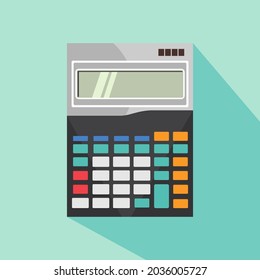 Calculator icon with long shadow, calculator modern flat style illustration vector.