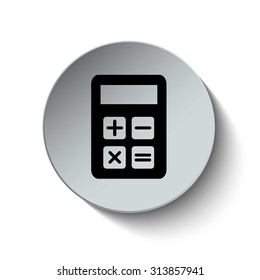 Calculator icon. Math icon. Button. Vector illustration. EPS10