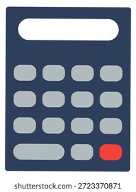 Icono de la calculadora. Símbolo de dibujos animados del dispositivo de números matemáticos