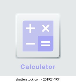 Calculator icon. Mathematical app symbol. Illustration vector