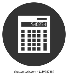 Calculator icon. Mathematics calculator icon. Gray background. Vector flat sign.
