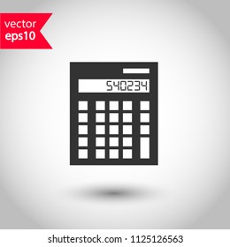 Calculator icon. Mathematics calculator icon. Studio background. EPS 10 vector sign.