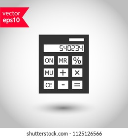 Calculator icon. Mathematics calculator icon. Studio background. EPS 10 vector sign.