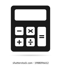 Calculator icon, mathematics web button vector illustration. Internet website finance technology design .