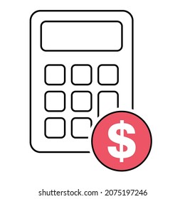 Calculator icon, mathematics web button vector illustration. Internet website finance technology design .