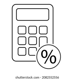 Calculator icon, mathematics web button vector illustration. Internet website finance technology design .
