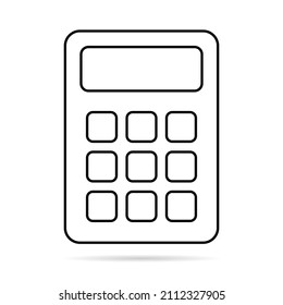 Calculator icon, mathematics web button vector illustration. Internet website finance technology design .