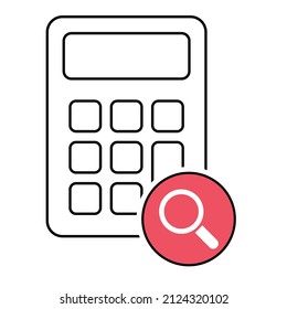 Calculator icon, mathematics web button vector illustration. Internet website finance technology design .