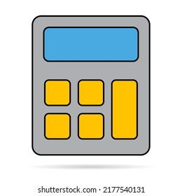 Calculator icon, mathematics web button vector illustration. Internet website finance technology design .