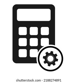 Calculator icon, mathematics web button vector illustration. Internet website finance technology design .