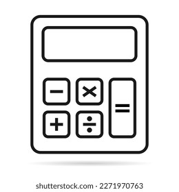 Calculator icon, mathematics web button vector illustration. Internet website finance technology design .
