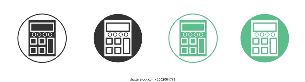 Calculator icon Minimal Flat Line Vector Icon Set.