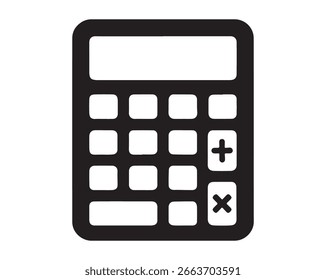Ícone da Calculadora - Símbolo Mínimo de Ferramenta Matemática para Educação, Finanças ou Arquivo Editável de Vetor de Uso do Office.