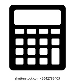 Calculator Icon – Minimalist Black and White Math and Finance Symbol.
