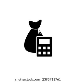 calculator icon money bag icon vector