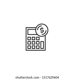 Calculator icon. Money calculation vector icon. Math sign. Accounting symbol. Element of education for your web site design or mobile app, graphic design, UI. EPS10. Vector illustration