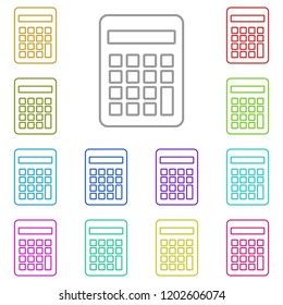 Calculator icon in multi color. Simple outline vector of education set for UI and UX, website or mobile application