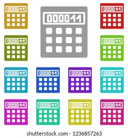 Calculator icon in multi color. Simple glyph vector of web set for UI and UX, website or mobile application