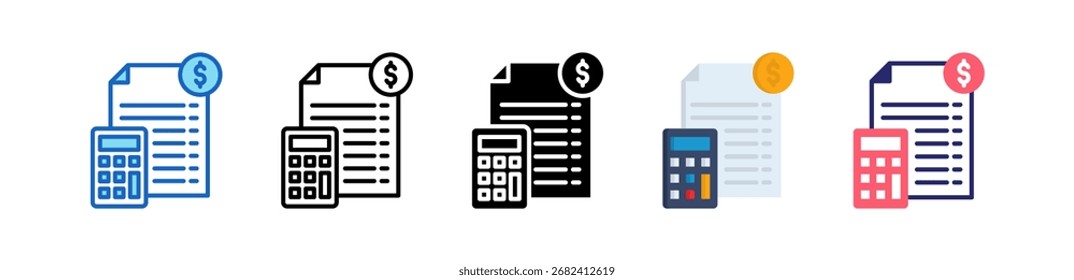 Ícone Da Calculadora Conjunto De Estilos Múltiplos Coleção.