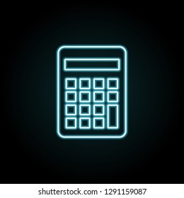 Calculator icon in neon style. Simple thin line, outline vector of education icons for UI and UX, website or mobile application