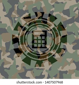 calculator icon on camo pattern