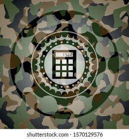 calculator icon on camouflaged texture