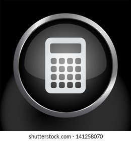 Calculator Icon on Dark Glass Circle Button