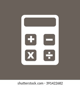 Calculator Icon on Dark Gray Color. Eps-10.