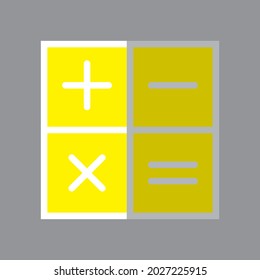 icono de calculadora en fondo gris. Diseño plano. Vector EPS 10.