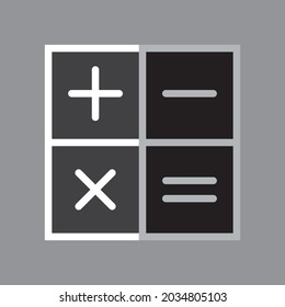 calculator icon on gray background. Flat design style. EPS 10 vector.