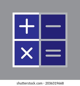 calculator icon on gray background. Flat design style. EPS 10 vector.
