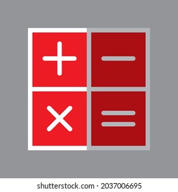 calculator icon on gray background. Flat design style. EPS 10 vector.