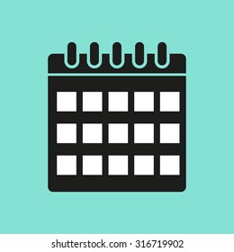 Calculator  icon  on green background. Vector illustration.