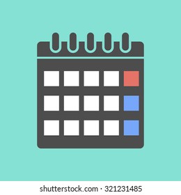 Calculator  icon on green background. Vector illustration.