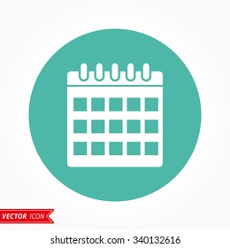 Calculator  icon  on green background. Vector illustration.
