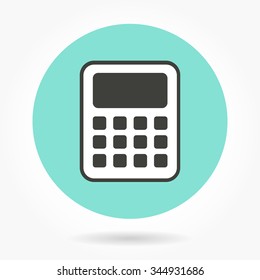 Calculator  icon  on green background. Vector illustration.