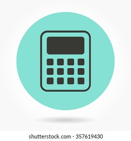Calculator  icon  on green background. Vector illustration.