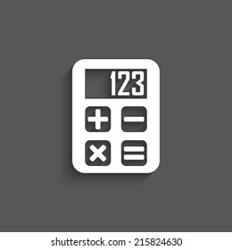 calculator icon on a grey background