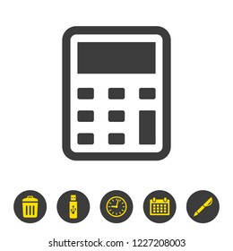 Calculator icon on white background. Vector illustration