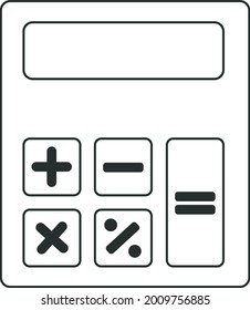 Calculator icon on white background. 