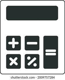 Calculator icon on white background. 