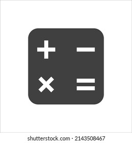 calculator icon on white background. plus minus, multiplication equal