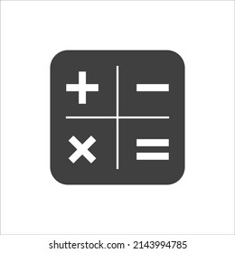 icono de la calculadora sobre fondo blanco. más menos, multiplicación igual